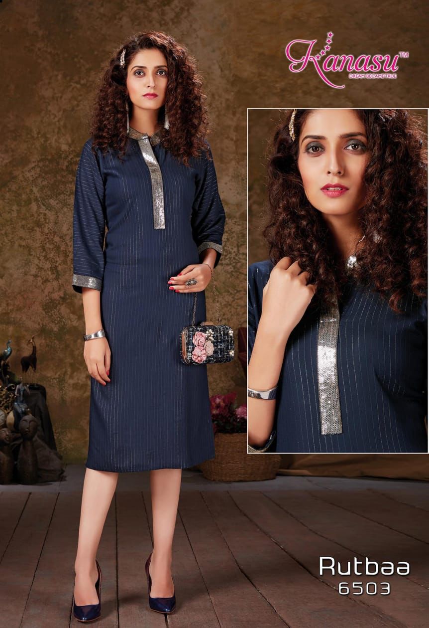 Kanasu Rutbaa Fancy Party Wear Rayon Designer Latest Kurti Collection